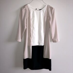 H&M Color Block 3/4 Sleeve Work Dress